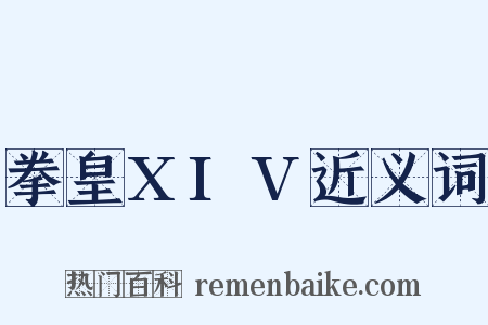 拳皇XIV近义词是什么意思的图片